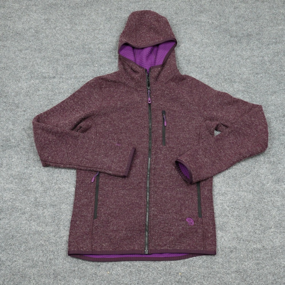 Mountain Hardwear Jacket Womens XS Purple Wool Blend Hooded Full Zip OL7993